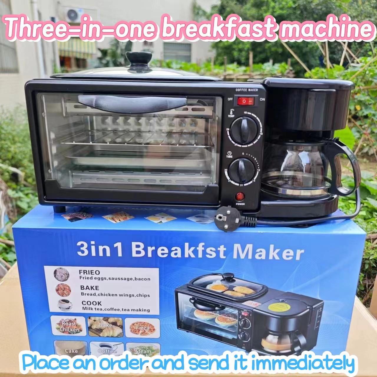 3-in-1 Coffee & Breakfast Machine: Multifunctional Maker with Coffee Brewer, Bread Baker, Smart Timer, and Electric Oven. Black EU Standard
3-in-1 Coffee & Breakfast Machine: Multifunctional Maker with Coffee Brewer, Bread Baker, Smart Timer, and Electric Oven. Black EU Standard