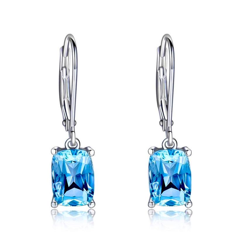 Cao Shi New Blue Imitation Topaz Zircon Earrings for Women - Simple European & American Style
Cao Shi New Blue Imitation Topaz Zircon Earrings for Women - Simple European & American Style