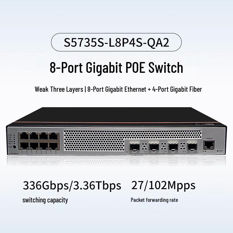 Huawei S5735S-L8P4S-QA2 Enterprise PoE Switch
Huawei S5735S-L8P4S-QA2 Enterprise PoE Switch