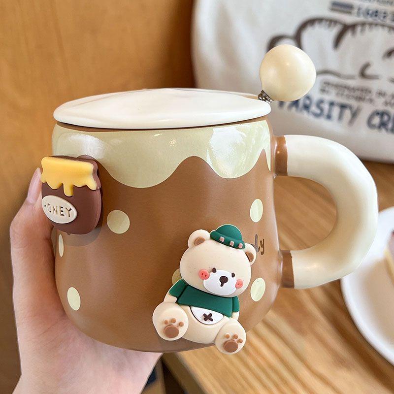 High Appearance Cartoon Bear Ceramic Mug with Lid Spoon,Birthday Gift for Friends and Sisters,Office Coffee Mugs, Lovely Tea Cup 401-500ml
High Appearance Cartoon Bear Ceramic Mug with Lid Spoon,Birthday Gift for Friends and Sisters,Office Coffee Mugs, Lovely Tea Cup 401-500ml