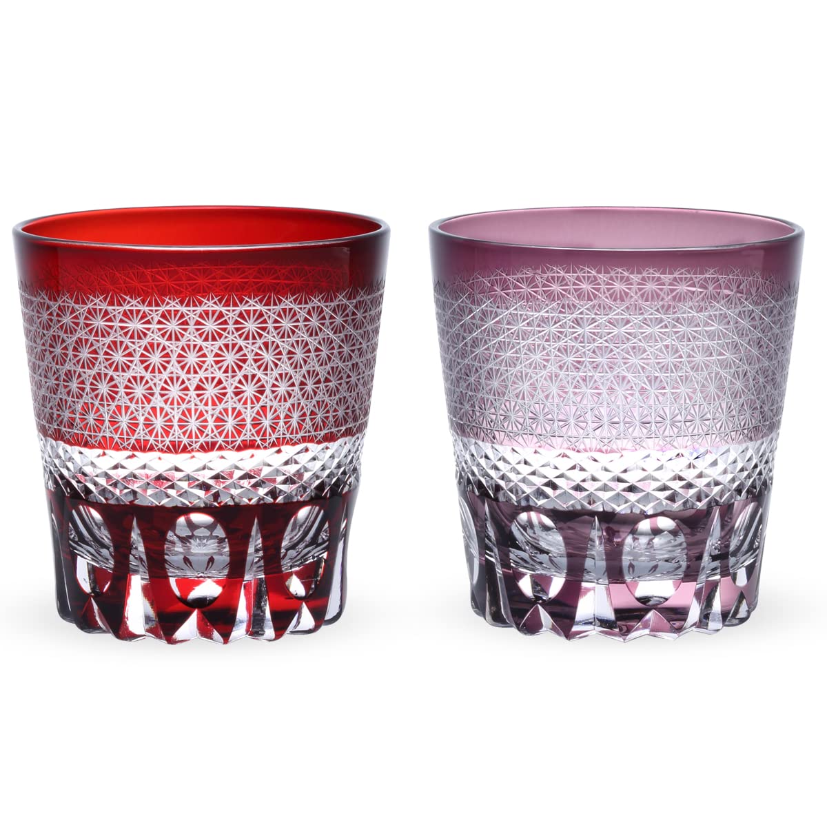 Retro Kiriko Pair of Glass Sashiko Red Current Model J-kitchens Cups, 85xH90mm, 260cc, Design, & Purple, Kasho,
Retro Kiriko Pair of Glass Sashiko Red Current Model J-kitchens Cups, 85xH90mm, 260cc, Design, & Purple, Kasho,