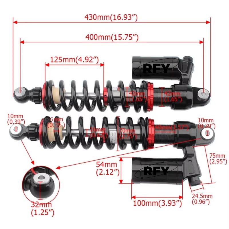 370 Modified Shock Absorber for Banshee 350, YFZ450, TRX Off-road UTV/ATV YFZ350 Internal Front Shock Set
370 Modified Shock Absorber for Banshee 350, YFZ450, TRX Off-road UTV/ATV YFZ350 Internal Front Shock Set