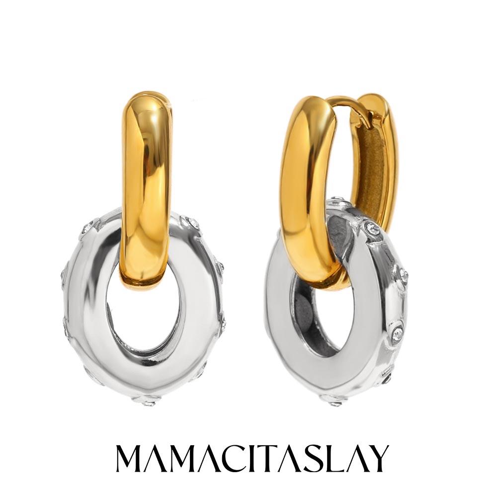MamacitaSlay Серьги-кольца двойной слой, овальные, из нержавеющей стали 316L, с цирконами, покрытие 18 карат золотом, водостойкие, женские
MamacitaSlay Серьги-кольца двойной слой, овальные, из нержавеющей стали 316L, с цирконами, покрытие 18 карат золотом, водостойкие, женские