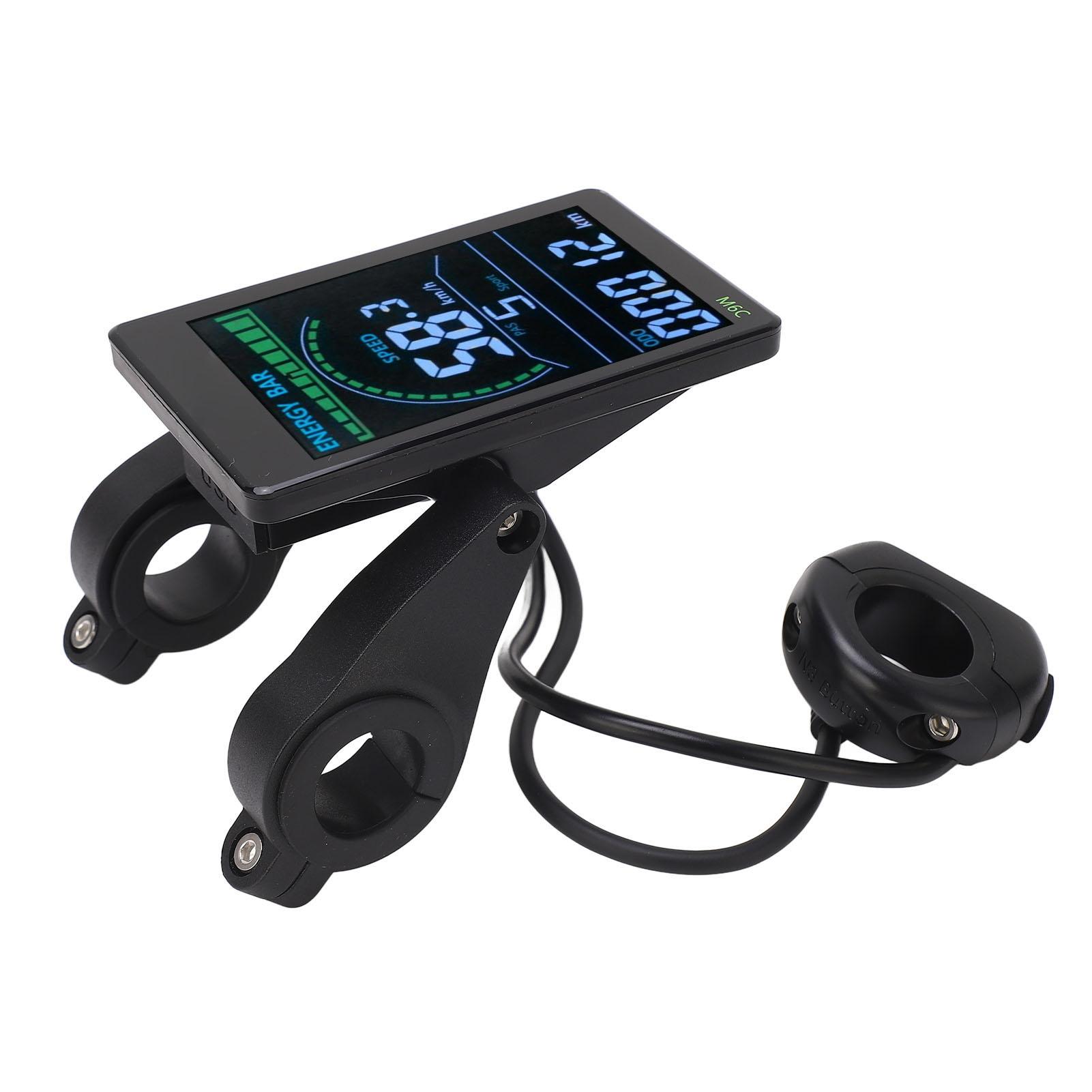M6C Electric Bike LCD Display Meter ABS Electric Bike Display Screen Control Panel with 6 Pin Waterproof Cable Headlight Connector for 24V 36V 48V 60V
M6C Electric Bike LCD Display Meter ABS Electric Bike Display Screen Control Panel with 6 Pin Waterproof Cable Headlight Connector for 24V 36V 48V 60V