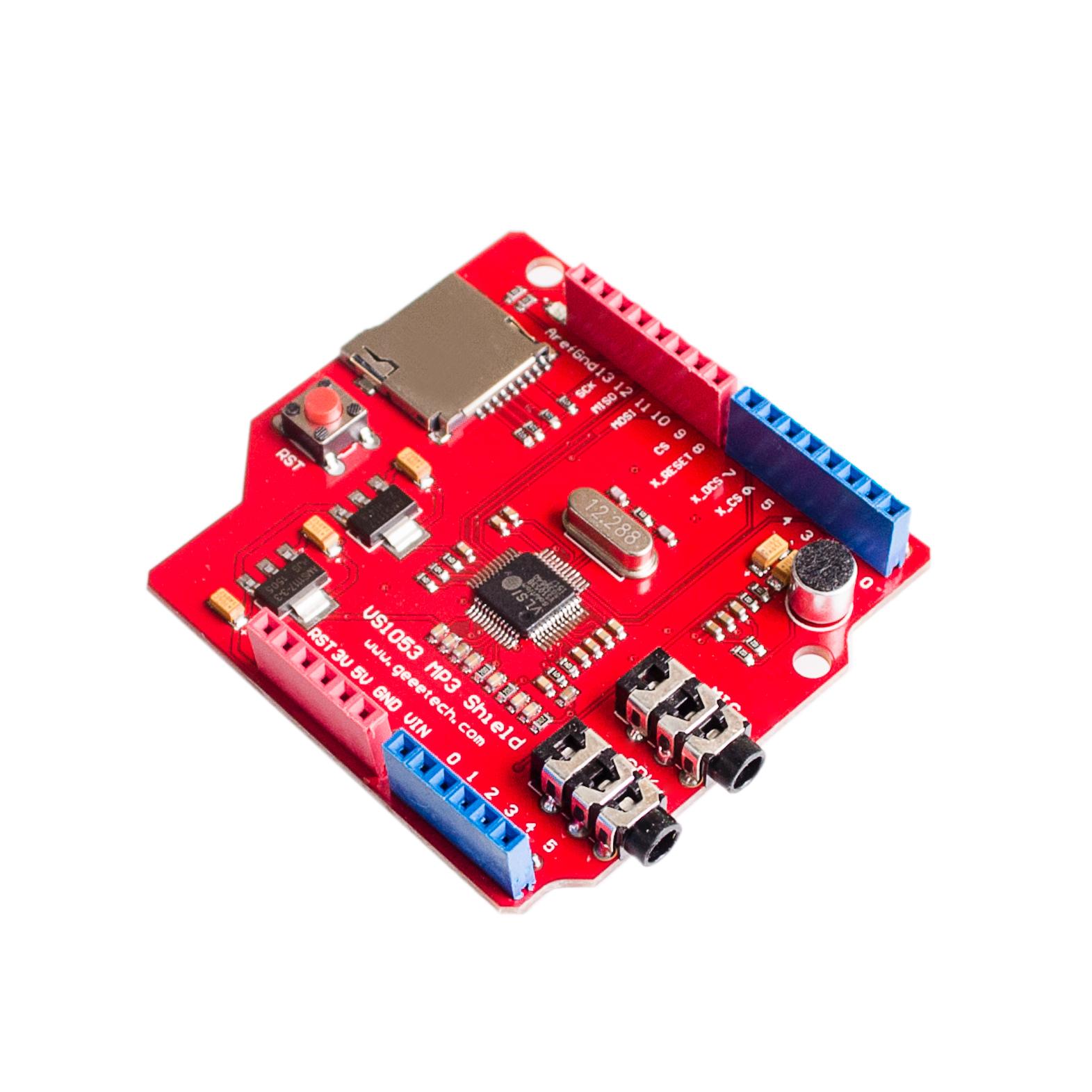 VS1053 VS1053B Stereo Audio MP3 Player Shield Record Decode Development Board Module With TF Card Slot For Arduino
VS1053 VS1053B Stereo Audio MP3 Player Shield Record Decode Development Board Module With TF Card Slot For Arduino