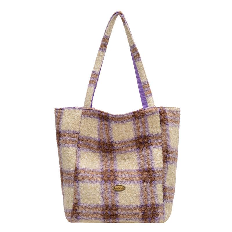 New Autumn Winter Fluffy Tote Crossbody Bag Fashi Plaid Textured Casual Shoulder Bag Large Capacity Casual Simple Storage Bag фиолетовый
New Autumn Winter Fluffy Tote Crossbody Bag Fashi Plaid Textured Casual Shoulder Bag Large Capacity Casual Simple Storage Bag фиолетовый
