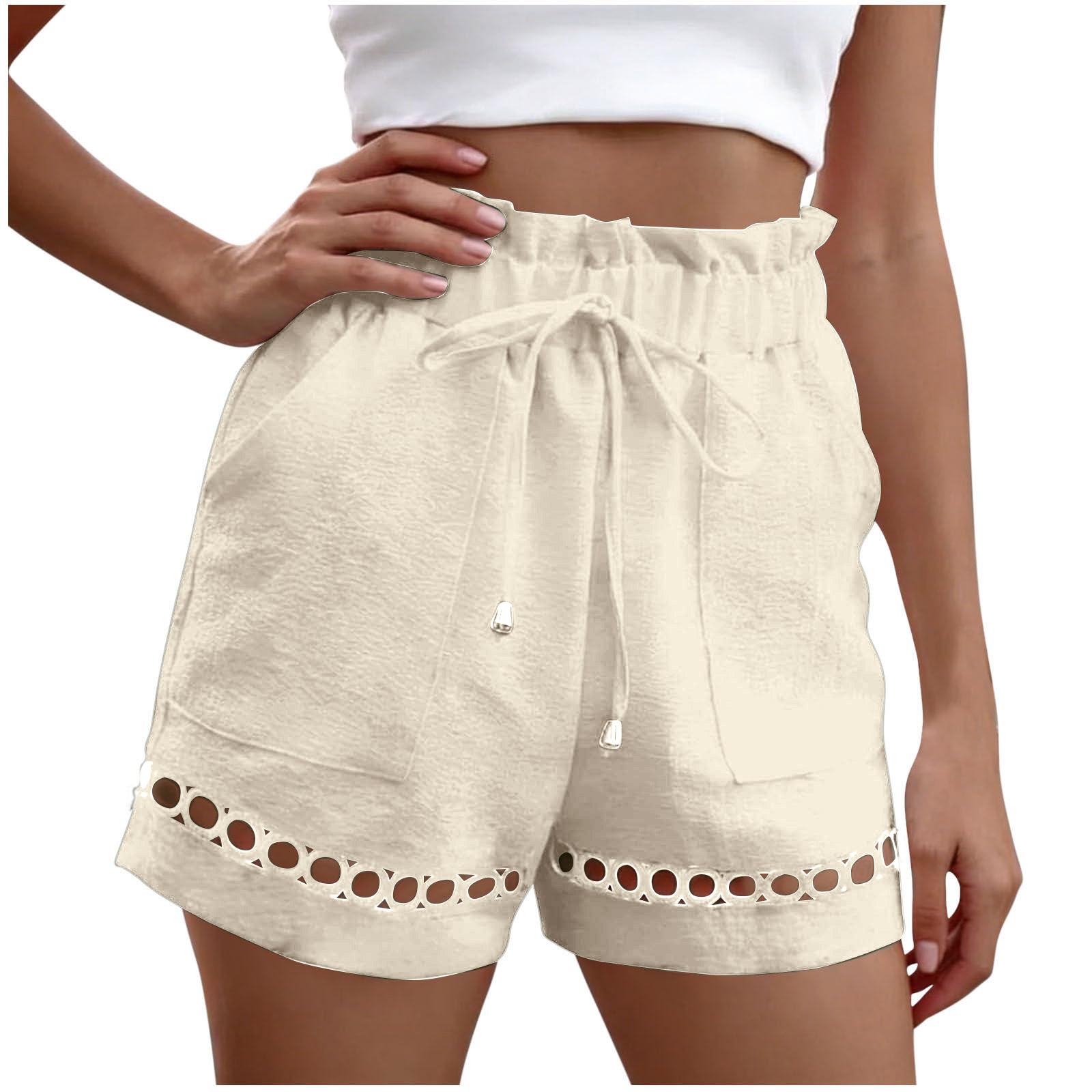 Women’s High Waist Drawstring Shorts with Eyelet Trim and Elastic Waistband for Casual Summer Outfits Lounge Wear L бежевый
Women’s High Waist Drawstring Shorts with Eyelet Trim and Elastic Waistband for Casual Summer Outfits Lounge Wear L бежевый