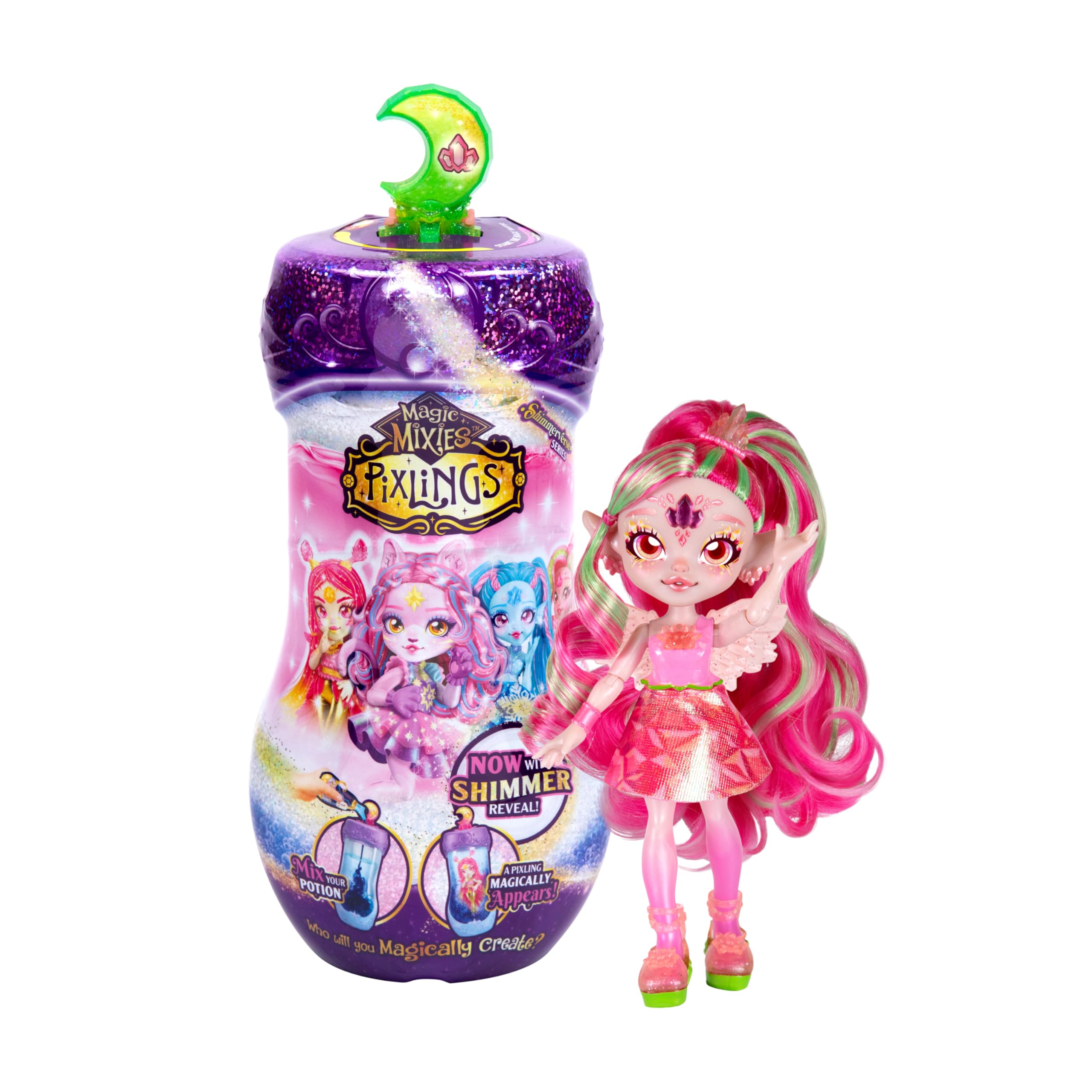 Серия Magic Mixies Shimmerverse, создайте и смешайте волшебные зелья, чтобы волшебным образом раскрыть волшебную фею в этой прекрасной 6,5-дюймовой мерцающей пикси
Серия Magic Mixies Shimmerverse, создайте и смешайте волшебные зелья, чтобы волшебным образом раскрыть волшебную фею в этой прекрасной 6,5-дюймовой мерцающей пикси
