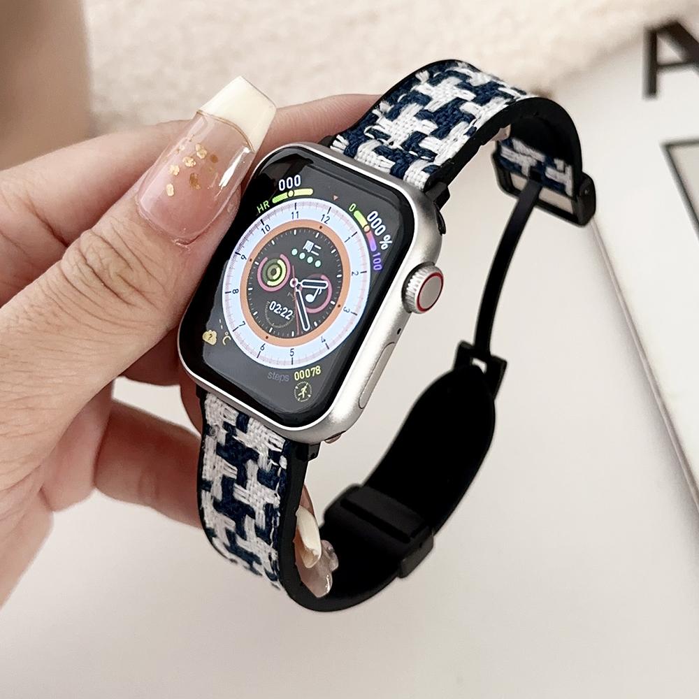For Apple Watch 10 46mm/Ultra 2/Ultra 49mm/9 8 7 45mm/SE (2023) SE (2022) SE 6 5 4 44mm/3 2 1 42mm Nylon+Silicone Strap Blue White
For Apple Watch 10 46mm/Ultra 2/Ultra 49mm/9 8 7 45mm/SE (2023) SE (2022) SE 6 5 4 44mm/3 2 1 42mm Nylon+Silicone Strap Blue White