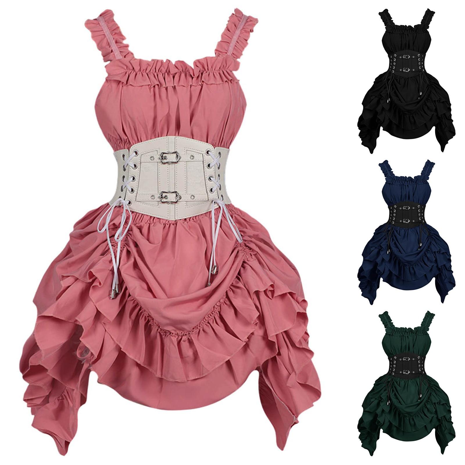 Women s Dress Sleeveless Ruffle Dress Layered Sundress Gothic Cosplay Costume L чорний
Women s Dress Sleeveless Ruffle Dress Layered Sundress Gothic Cosplay Costume L чорний