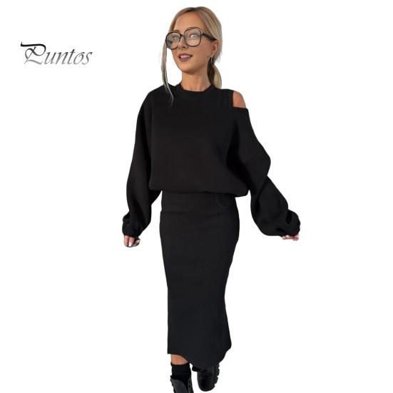 2 шт./комплект Жіночий світшот Сукня з круглим вирізом і довгим рукавом «летюча миша» вільний топ, приталена сукня міді з розрізом і подолом. L
2 шт./комплект Жіночий світшот Сукня з круглим вирізом і довгим рукавом «летюча миша» вільний топ, приталена сукня міді з розрізом і подолом. L