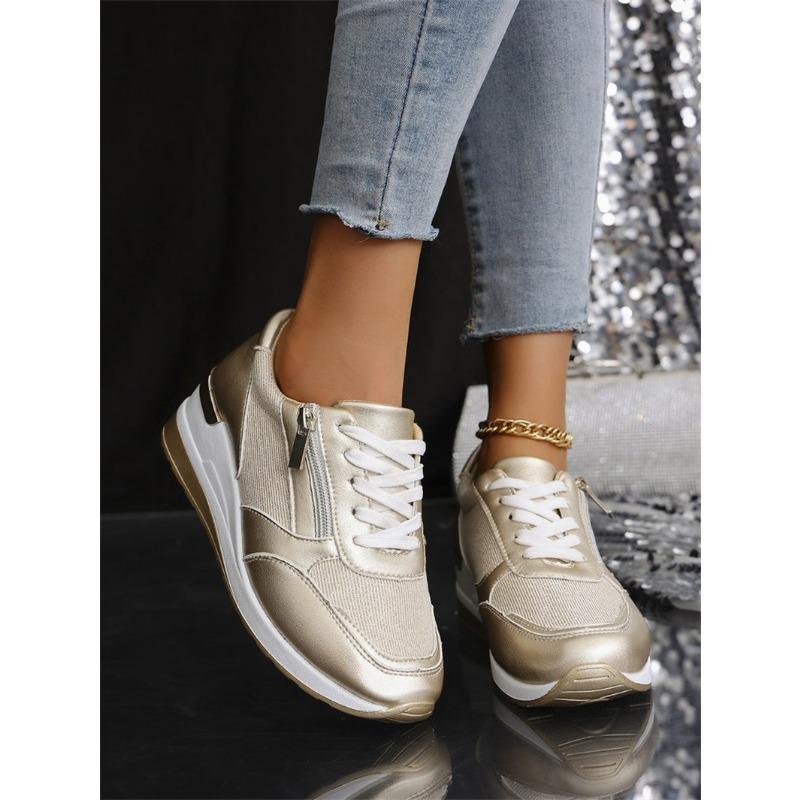 Spring, summer, autumn and winter new large size women s slope heel front strap side zipper casual sports single shoe batch 44 золотий
Spring, summer, autumn and winter new large size women s slope heel front strap side zipper casual sports single shoe batch 44 золотий