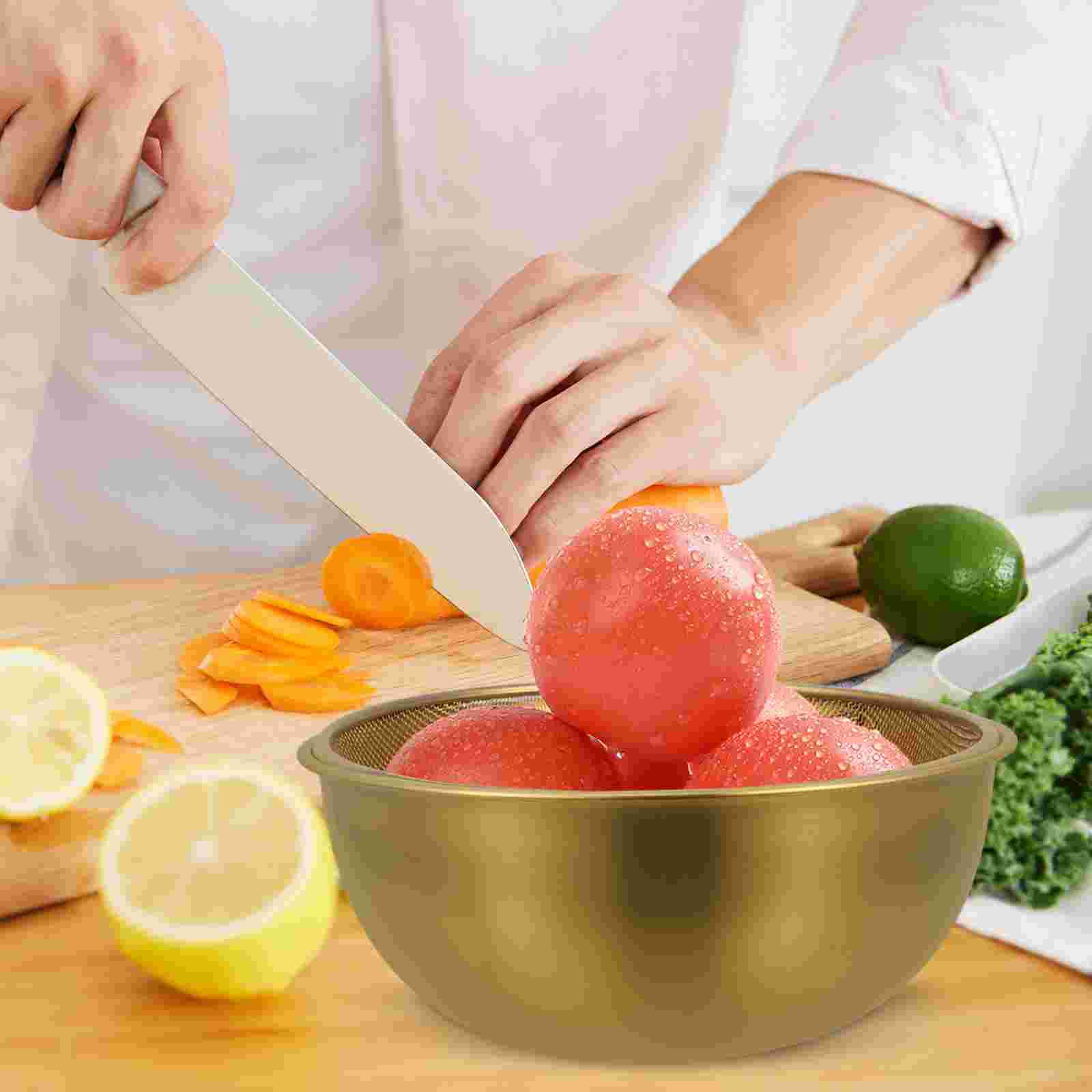 Mixing Bowls Stainless Steel Drain Basket Kitchen Basin Rice Washing Artifact Fruit Fruits Strainer FruitMesh Food Golden
Mixing Bowls Stainless Steel Drain Basket Kitchen Basin Rice Washing Artifact Fruit Fruits Strainer FruitMesh Food Golden