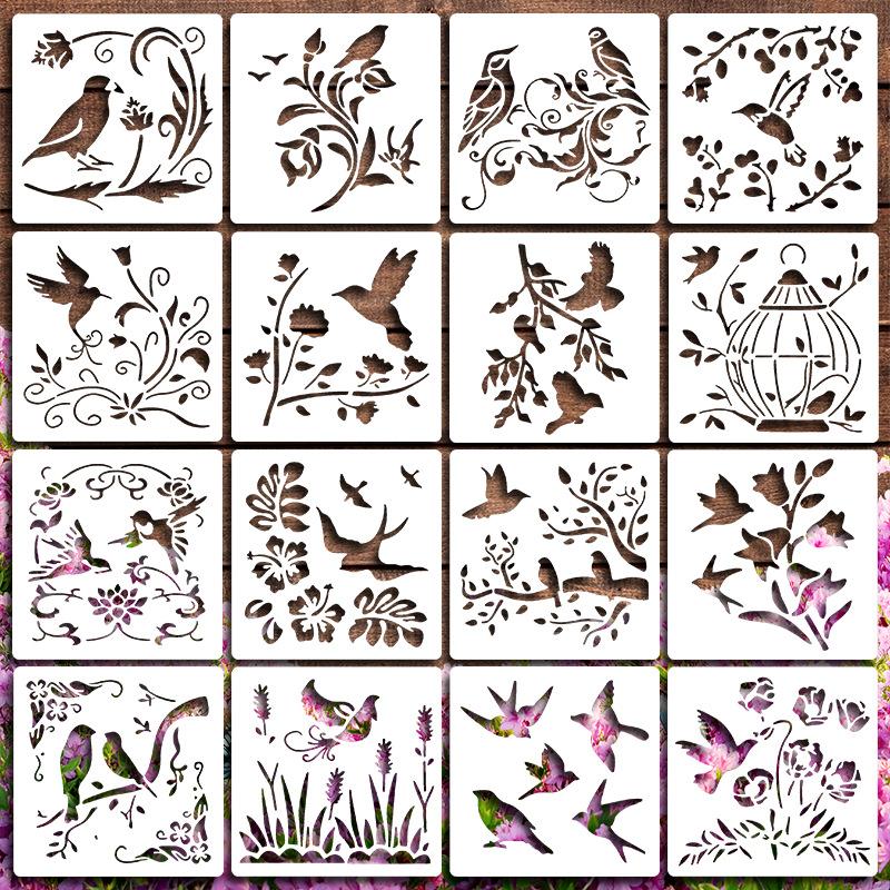 Reusable Templates: 16 Pcs Birds and Flowers Painting Stencils for DIY Art, Home Decoration, Journal & Canvas Projects
Reusable Templates: 16 Pcs Birds and Flowers Painting Stencils for DIY Art, Home Decoration, Journal & Canvas Projects