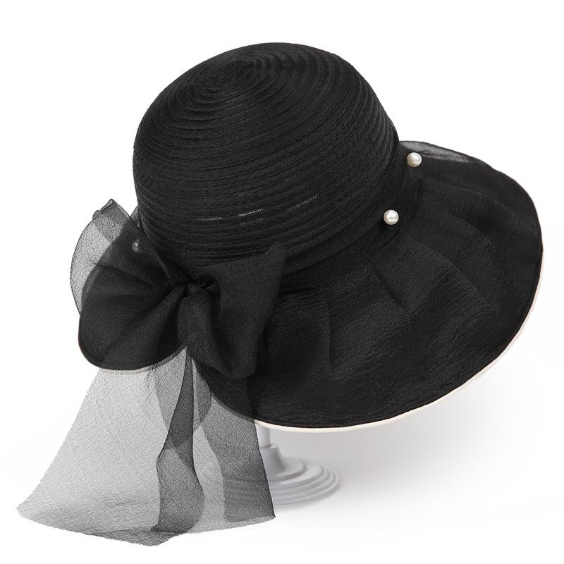 Spring And Summer Pearl Mesh Temperament Bucket Hat Women S Bow Big Eaves Organza Sunshade Sunscreen Hat M(56-58cm) чорний
Spring And Summer Pearl Mesh Temperament Bucket Hat Women S Bow Big Eaves Organza Sunshade Sunscreen Hat M(56-58cm) чорний