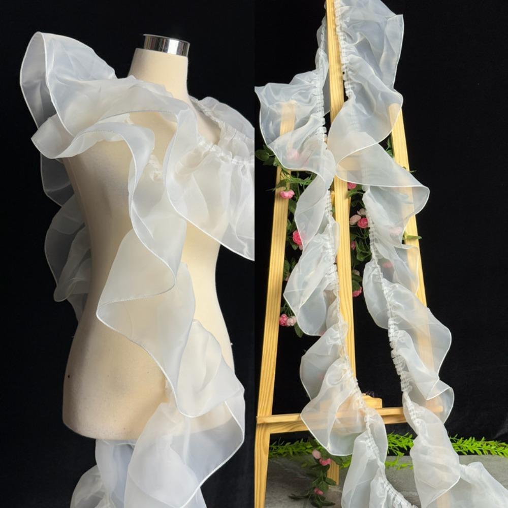 Однотонная кружевная ткань из органзы, плиссированная форма, края в виде листьев лотоса, новая ткань для шитья с оборками белый
Однотонная кружевная ткань из органзы, плиссированная форма, края в виде листьев лотоса, новая ткань для шитья с оборками белый