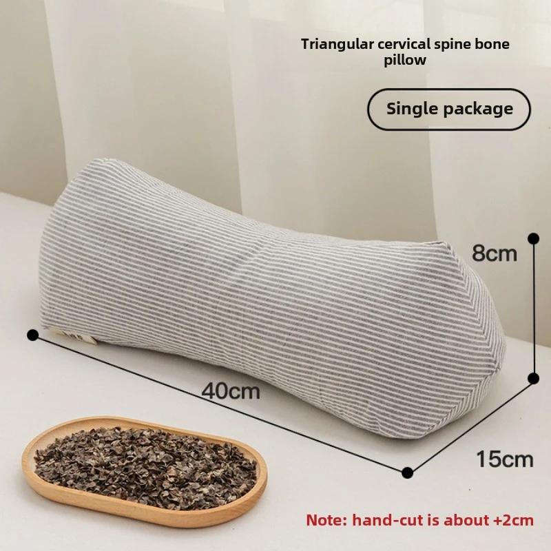 pure cotton three-dimensional triangular striped buckwheat pillow full buckwheat hull filling to protect cervical spine 40x15x8cm
pure cotton three-dimensional triangular striped buckwheat pillow full buckwheat hull filling to protect cervical spine 40x15x8cm