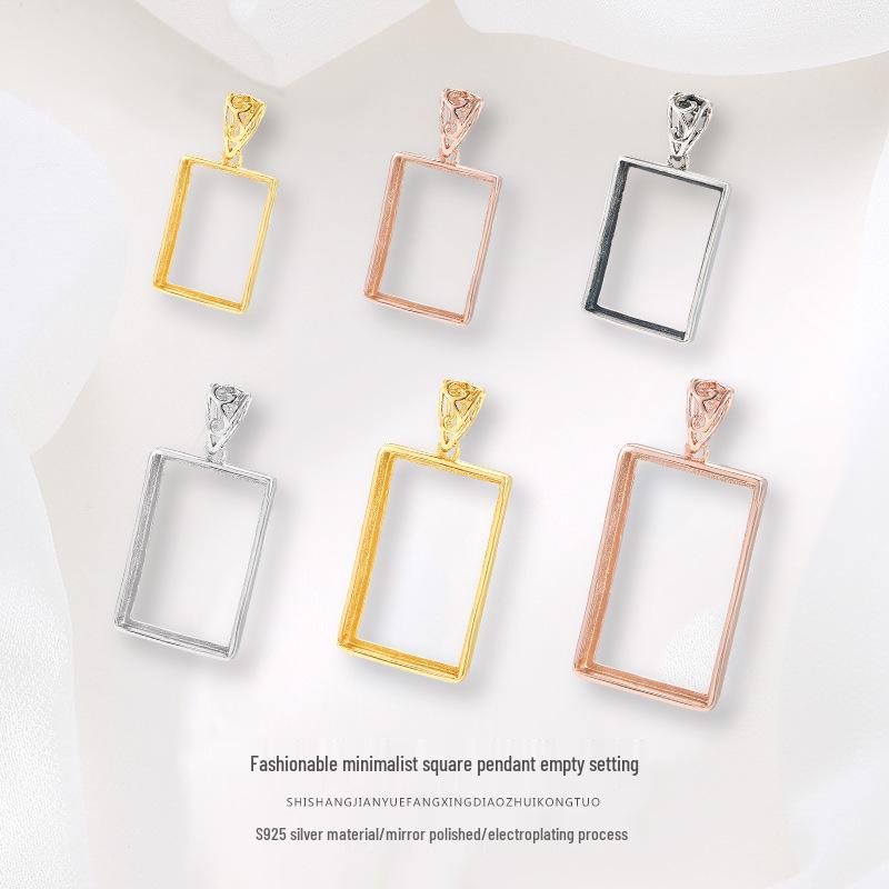 925 Sterling Silver Retro Square Pendant Setting for DIY Inlaid Amber Jade Jewelry for Men and Women
925 Sterling Silver Retro Square Pendant Setting for DIY Inlaid Amber Jade Jewelry for Men and Women
