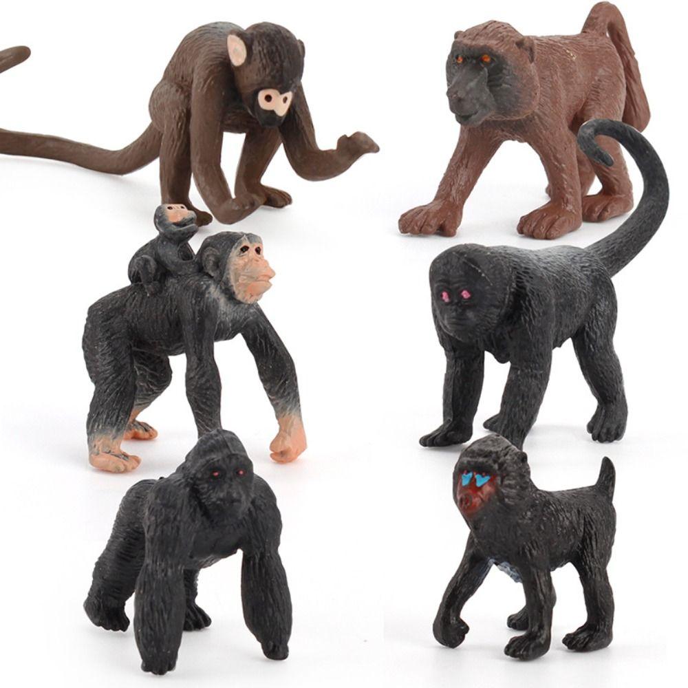 Wild Animal Chimpanzee Model PVC Material Orangutan Gorilla Model Desk Ornament 6Pcs brown set
Wild Animal Chimpanzee Model PVC Material Orangutan Gorilla Model Desk Ornament 6Pcs brown set