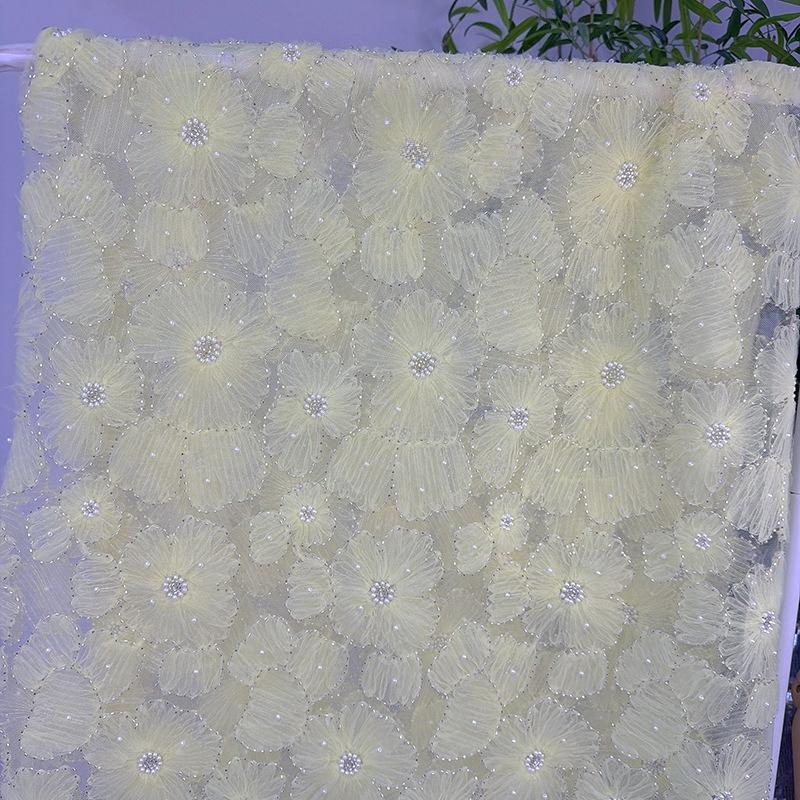 3D Flower Embroidery Tulle Lace Fabric Beaded Mesh Net Cloth for Sewing Wedding Dress Bridal Gown Evening Dress Craft Fabric 1Yard
3D Flower Embroidery Tulle Lace Fabric Beaded Mesh Net Cloth for Sewing Wedding Dress Bridal Gown Evening Dress Craft Fabric 1Yard