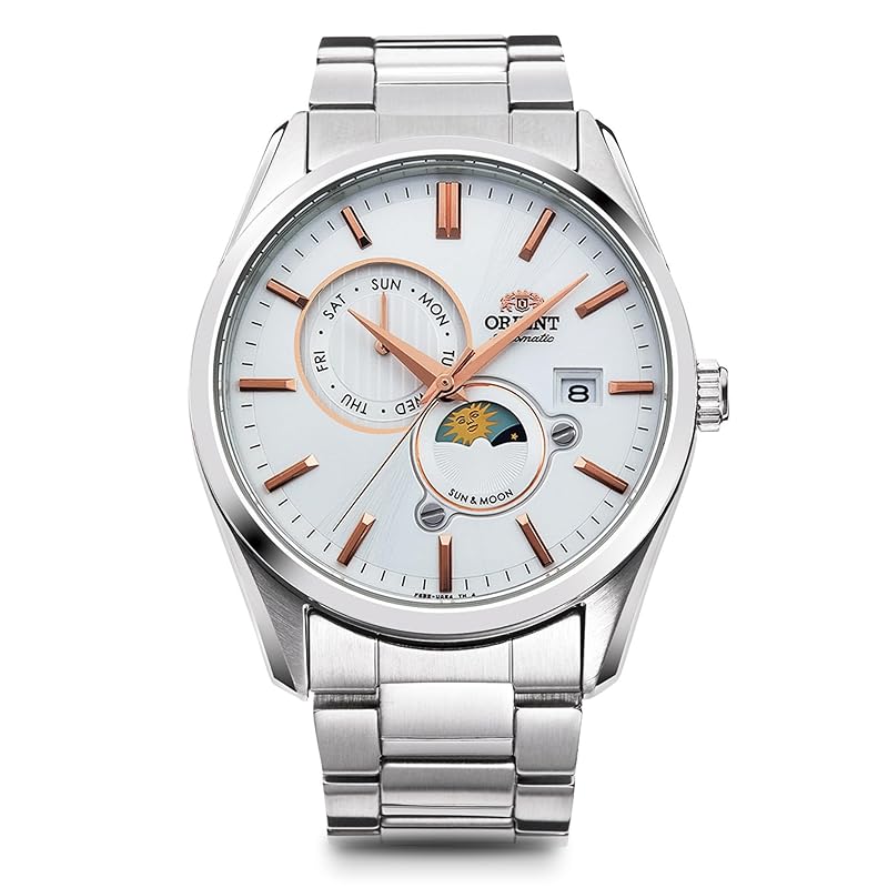 Orient SUN & MOON Automatic Watch, Contemporary Style, Men s, White, Silver, RN-AK0301S, with Japanese Manufacturer s Warranty
Orient SUN & MOON Automatic Watch, Contemporary Style, Men s, White, Silver, RN-AK0301S, with Japanese Manufacturer s Warranty