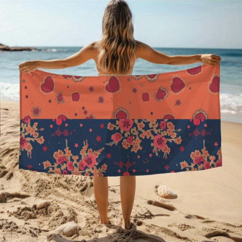 1pc Pink and Orange Flower Heart Pattern Beach Towel | Soft,Absorbent, Quick-Drying Polyester Blend - Ideal for Swimming,Camping W40*H60(CM)
1pc Pink and Orange Flower Heart Pattern Beach Towel | Soft,Absorbent, Quick-Drying Polyester Blend - Ideal for Swimming,Camping W40*H60(CM)