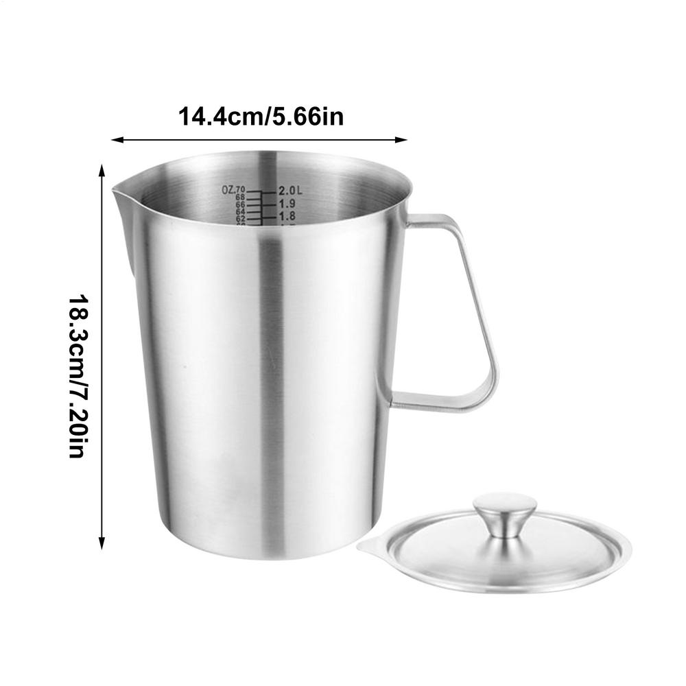 Milk Frother Cup 2000ml Portable Precise Measuring Cup Milk Frother Pitcher For Coffee For Latte Cappuccinos Beverages Drinks срібний
Milk Frother Cup 2000ml Portable Precise Measuring Cup Milk Frother Pitcher For Coffee For Latte Cappuccinos Beverages Drinks срібний