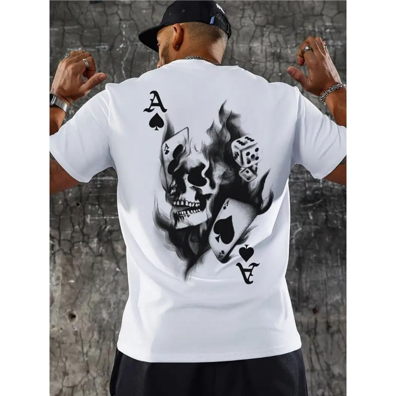 European sizes Skull & Dice Playing Cards Graphic Tee -Casual Men s T-Shirt with Round Neck 4XL
European sizes Skull & Dice Playing Cards Graphic Tee -Casual Men s T-Shirt with Round Neck 4XL