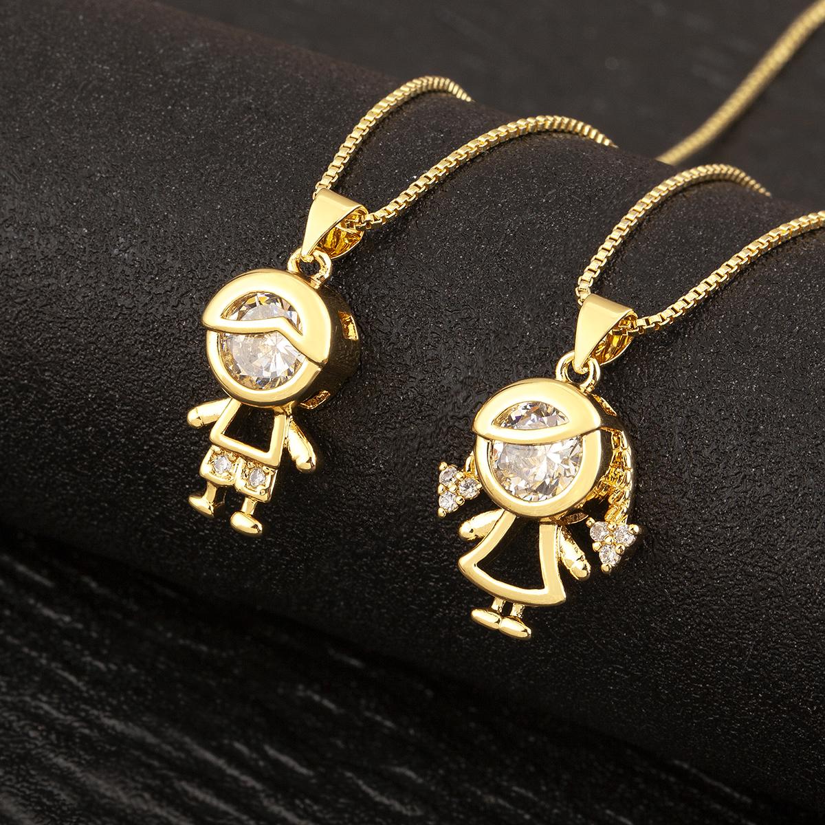 Nidin Fashion Cute Boy/Girl Son/Daughter Delicate Pendant Necklaces For Women Female Sparkling Zircon Chain Link Jewelry Gifts
Nidin Fashion Cute Boy/Girl Son/Daughter Delicate Pendant Necklaces For Women Female Sparkling Zircon Chain Link Jewelry Gifts