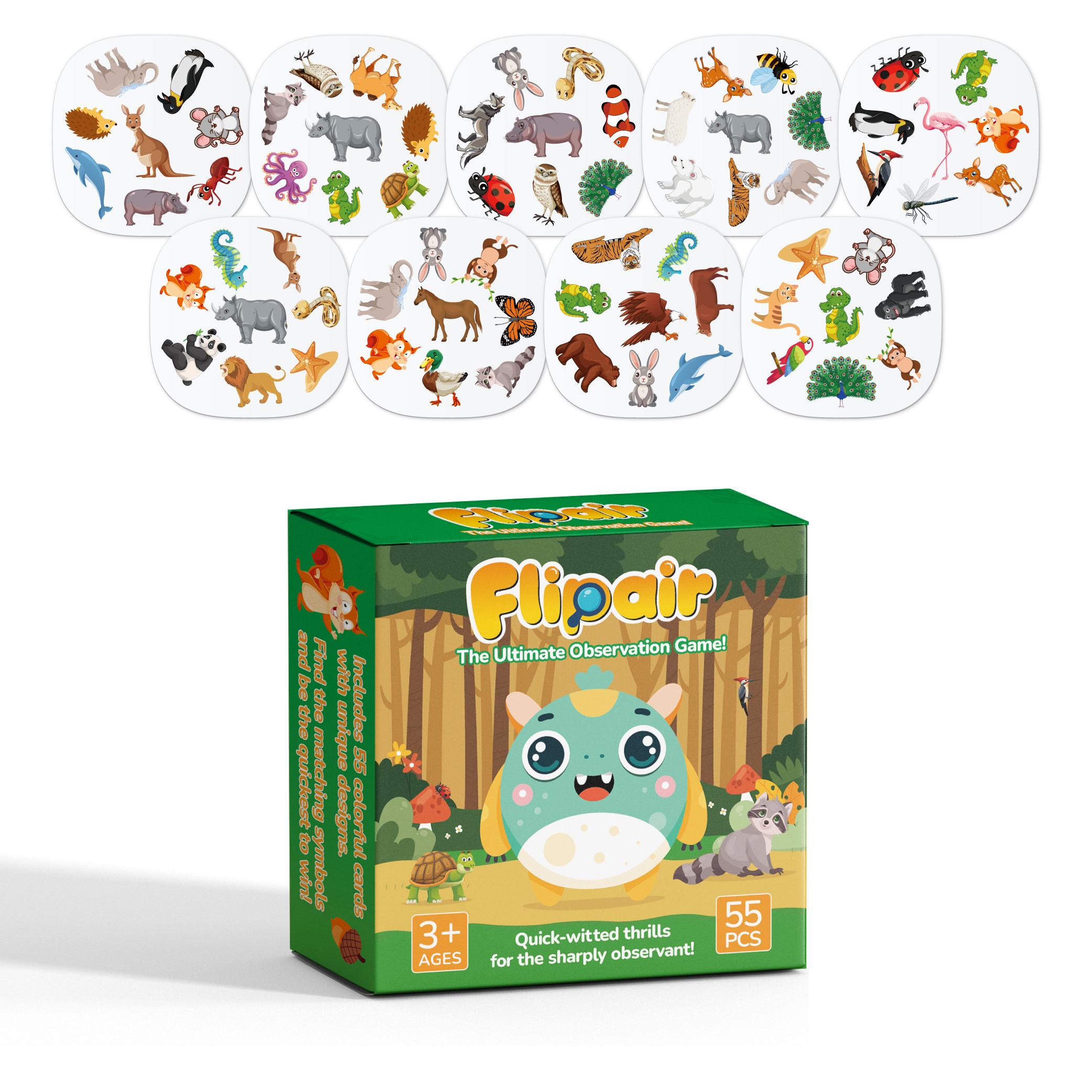 55pcs/set Animal-Themed Matching Card Game, Visual Perception Game for Family Fun, School, Party & Travel
55pcs/set Animal-Themed Matching Card Game, Visual Perception Game for Family Fun, School, Party & Travel