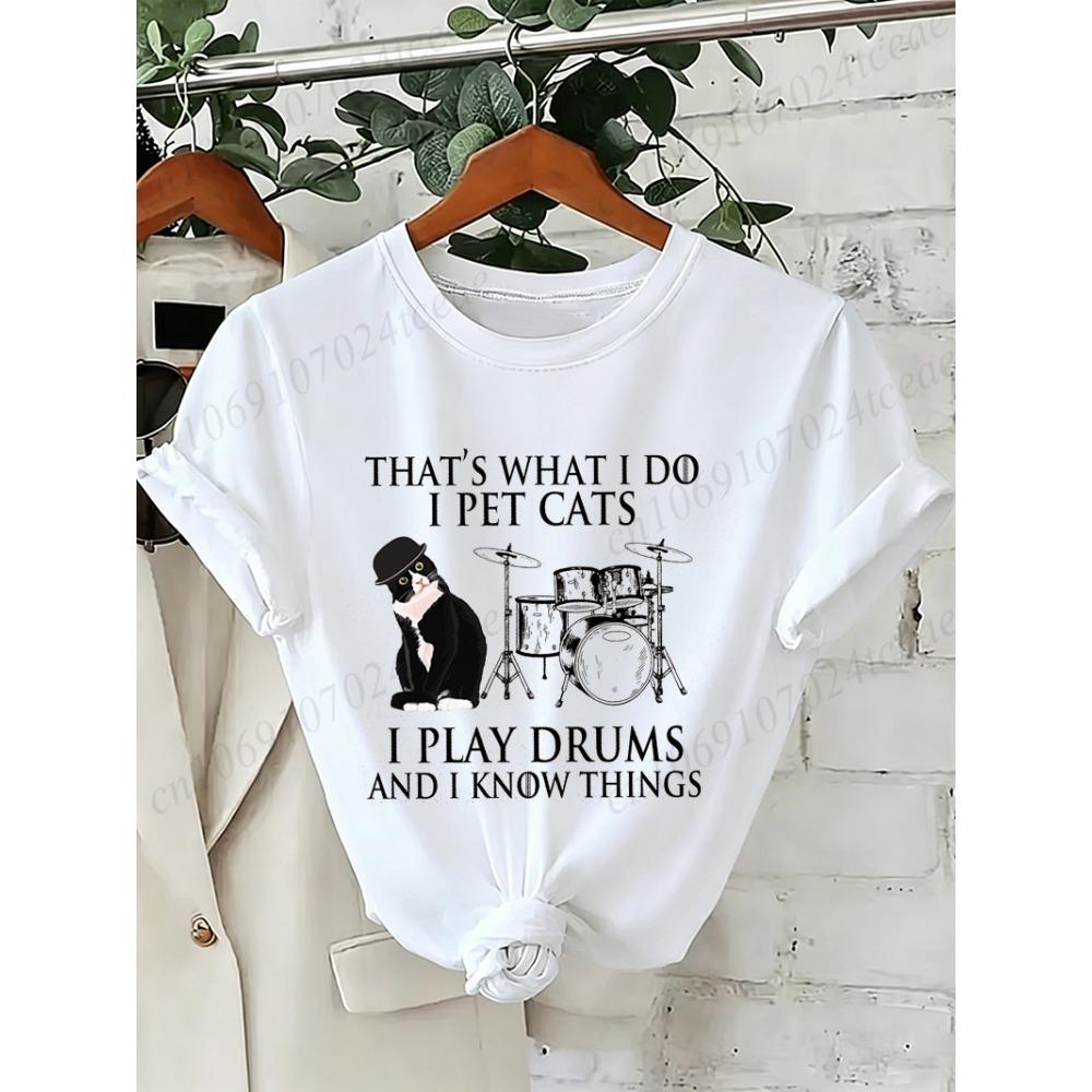 Funny Drummer Cat Graphic Women s Tee Shirts Unisex Casual T-Shirts I Pet Cats Play Drums Fashion Streetwear Men Women T Shirts M
Funny Drummer Cat Graphic Women s Tee Shirts Unisex Casual T-Shirts I Pet Cats Play Drums Fashion Streetwear Men Women T Shirts M