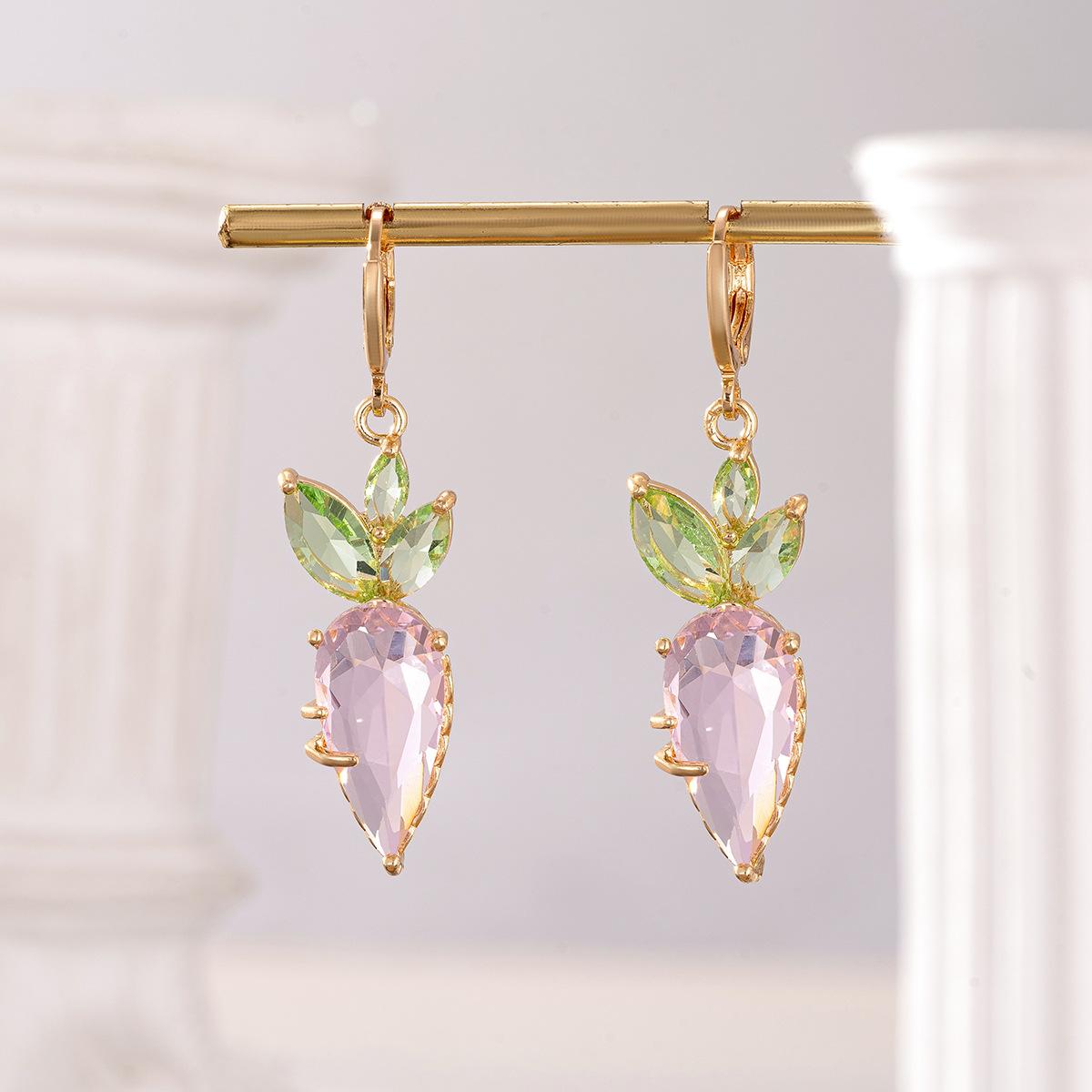 Cute Female Earrings Sterling Silver Pink Green Carrot Crystal Zircon Earrings for Women Wedding Statement Bijoux
Cute Female Earrings Sterling Silver Pink Green Carrot Crystal Zircon Earrings for Women Wedding Statement Bijoux