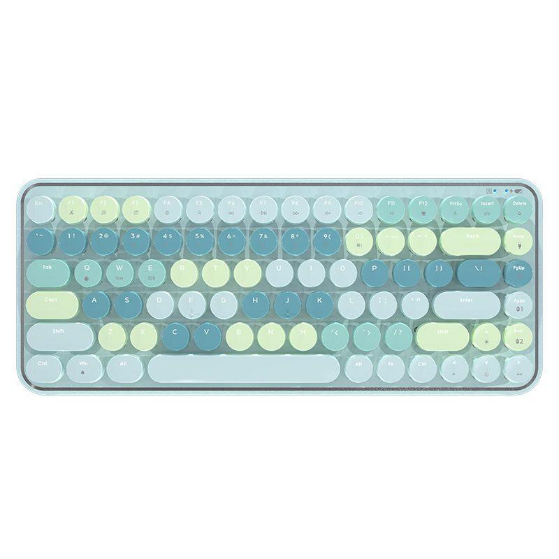 Ajazz K840T Водонепроницаемая Высококачественная милая проводная беспроводная клавиатура с 84 клавишами 2,4G, трехрежимная светодиодная механическая клавиатура для офиса и ПК blue switch синий/зелёный
Ajazz K840T Водонепроницаемая Высококачественная милая проводная беспроводная клавиатура с 84 клавишами 2,4G, трехрежимная светодиодная механическая клавиатура для офиса и ПК blue switch синий/зелёный