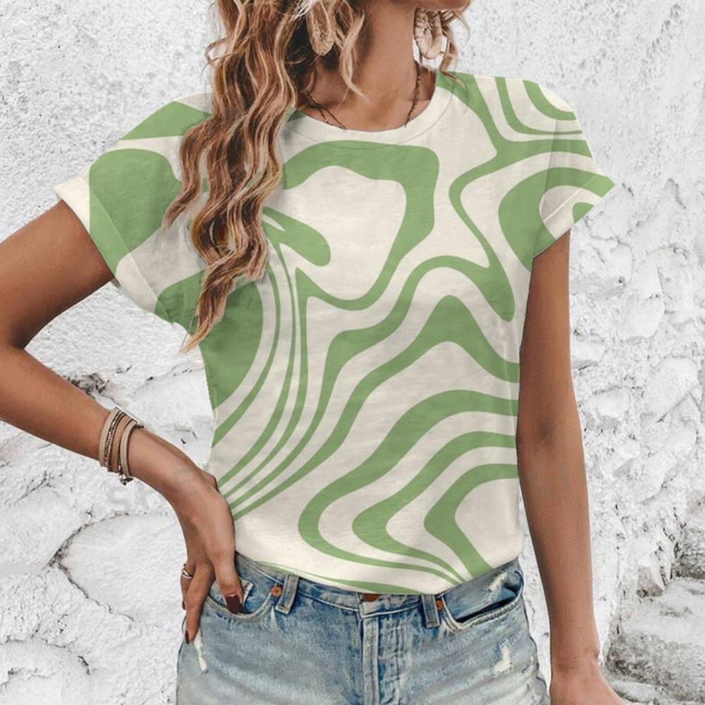 Женская футболка большого размера с коротким рукавом и круглым вырезом, футболка с геометрическим узором, модная повседневная женская элегантная удобная футболка 5XL
Женская футболка большого размера с коротким рукавом и круглым вырезом, футболка с геометрическим узором, модная повседневная женская элегантная удобная футболка 5XL