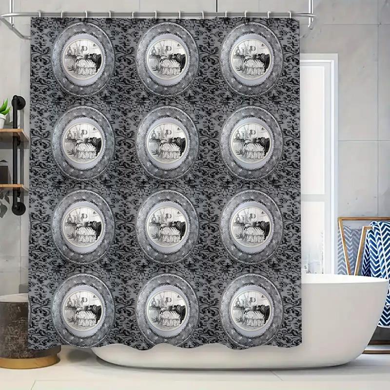 Vintage Black Lace Shower Curtain With Classic Silver Floral Print Water Resistant Home Decor For Bathroom Accessories In Grey W W60H190(CM)-1 Pcs
Vintage Black Lace Shower Curtain With Classic Silver Floral Print Water Resistant Home Decor For Bathroom Accessories In Grey W W60H190(CM)-1 Pcs