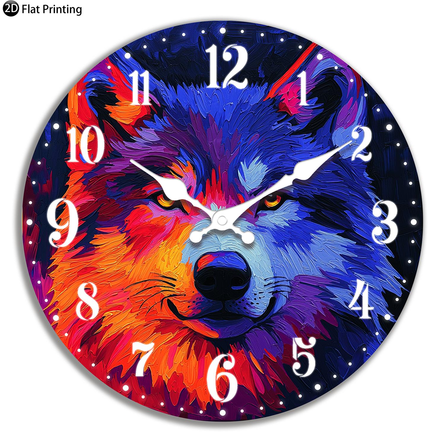 Wooden Silent Wall Clock Abstract colorful wolf face Quartz Analog Clock for Farmhouse Office Living Halloween New Year Gift (WHITE,10 inch) білий
Wooden Silent Wall Clock Abstract colorful wolf face Quartz Analog Clock for Farmhouse Office Living Halloween New Year Gift (WHITE,10 inch) білий