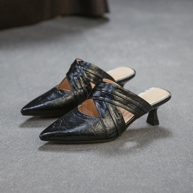 Johnature Temperament Pointed Toe Thin Heel Slippers Genuine Leather Fashionable Versatile Women s Slip-on Shoes 40 чорний
Johnature Temperament Pointed Toe Thin Heel Slippers Genuine Leather Fashionable Versatile Women s Slip-on Shoes 40 чорний