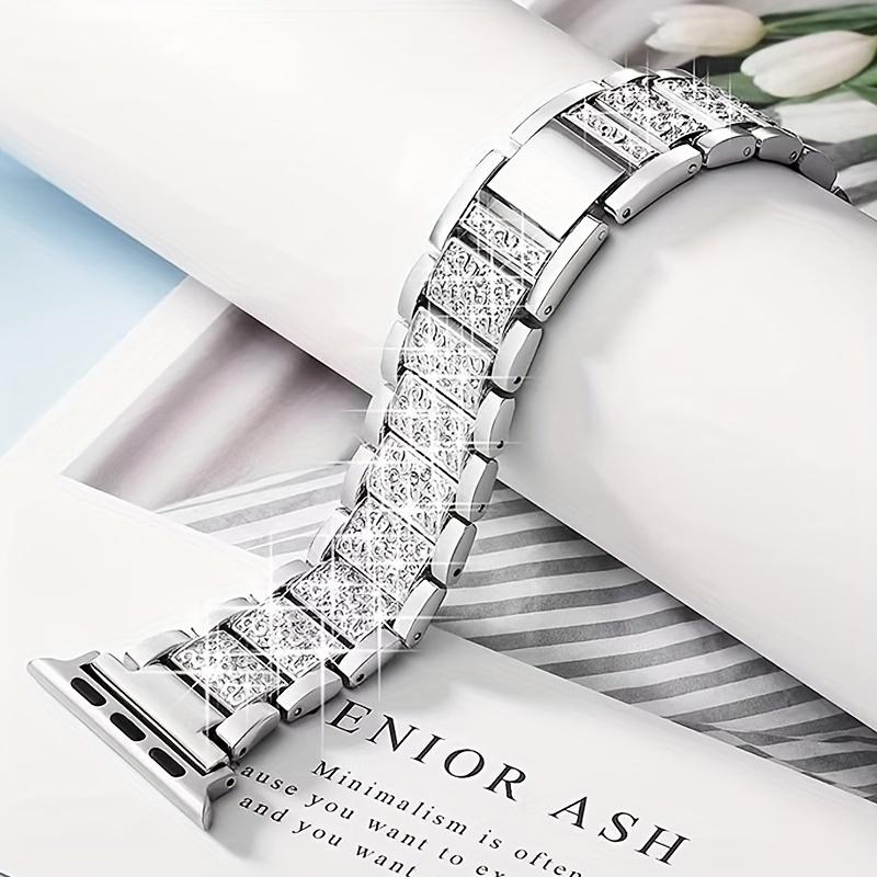 Элегантный ремешок для часов из нержавеющей стали со стразами | Унисекс, безопасность и совместимость с Apple Watch Series 1-Ultra 9 (38-49 мм) 42444549MM серебряный
Элегантный ремешок для часов из нержавеющей стали со стразами | Унисекс, безопасность и совместимость с Apple Watch Series 1-Ultra 9 (38-49 мм) 42444549MM серебряный