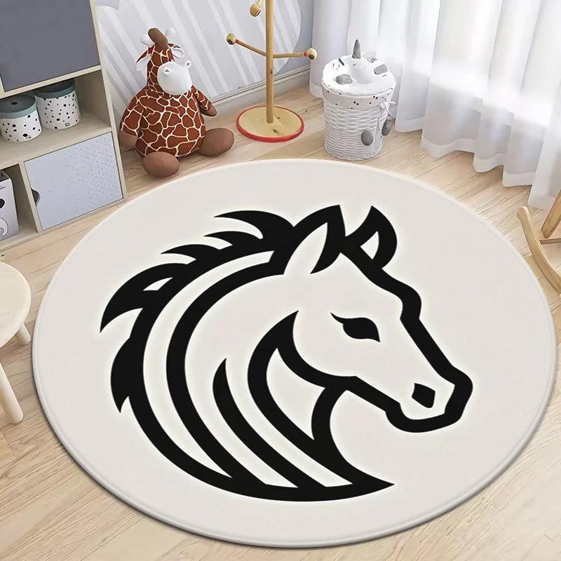 Modern Minimalist Stallion Round Soft Non-Slip Floor Mat Abstract Line Art Horse Living Room Bedroom Art Lover Rug 60cm
Modern Minimalist Stallion Round Soft Non-Slip Floor Mat Abstract Line Art Horse Living Room Bedroom Art Lover Rug 60cm