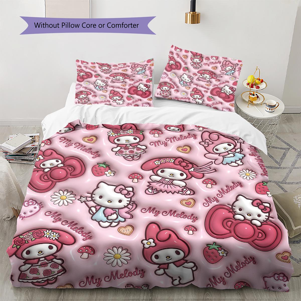 Sanrio Pink Pattern Bedding,Quilt Set Quilt Cover Pillowcase Home Birthday Gift(1 * duvet cover + 2 * pillowcase, without core) 135x200cm
Sanrio Pink Pattern Bedding,Quilt Set Quilt Cover Pillowcase Home Birthday Gift(1 * duvet cover + 2 * pillowcase, without core) 135x200cm