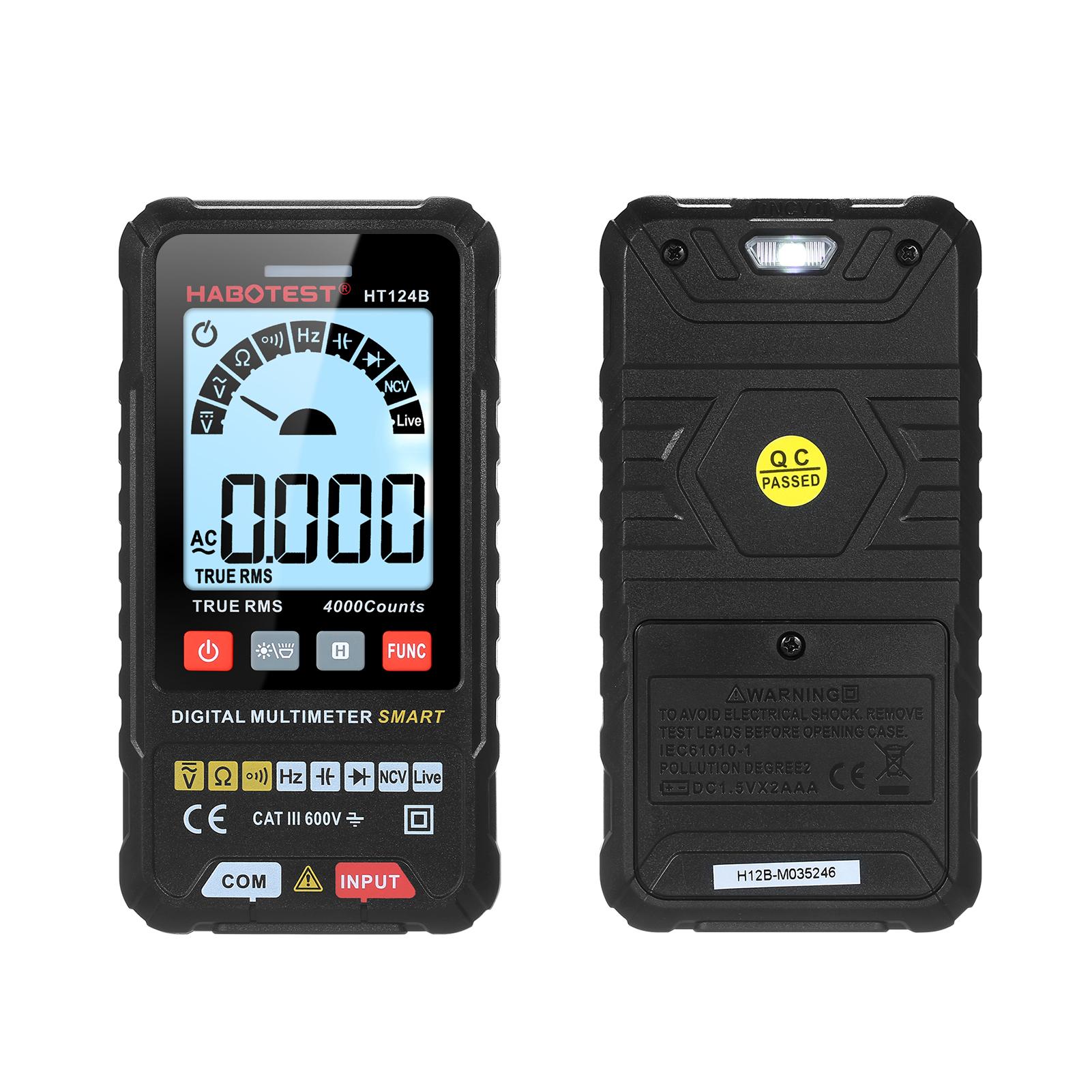 HABOTEST HT124B Интеллектуальный цифровой мультиметр, 4000 отсчетов, измеритель напряжения с автоматическим определением диапазона истинных среднеквадратичных значений с
HABOTEST HT124B Интеллектуальный цифровой мультиметр, 4000 отсчетов, измеритель напряжения с автоматическим определением диапазона истинных среднеквадратичных значений с