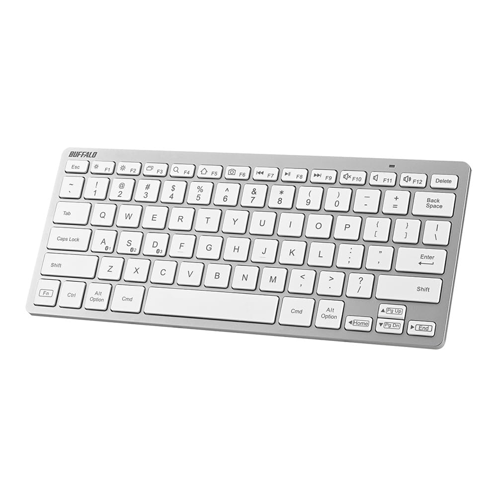 Buffalo Bluetooth 5.0 Compact Keyboard, Compatible with PCWindowsMac, for Remote Work and Home Use, US Layout, Silver, BSKBB335SV
Buffalo Bluetooth 5.0 Compact Keyboard, Compatible with PCWindowsMac, for Remote Work and Home Use, US Layout, Silver, BSKBB335SV