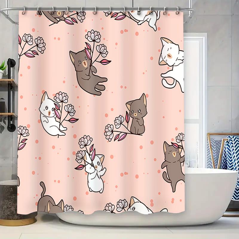 Kawaii Cats Shower Curtain Pink Floral Print Home Decor Waterproof Fabric Bathroom Shower Curtains For Kids Girls Gift W60H190(CM)-1 Pcs
Kawaii Cats Shower Curtain Pink Floral Print Home Decor Waterproof Fabric Bathroom Shower Curtains For Kids Girls Gift W60H190(CM)-1 Pcs