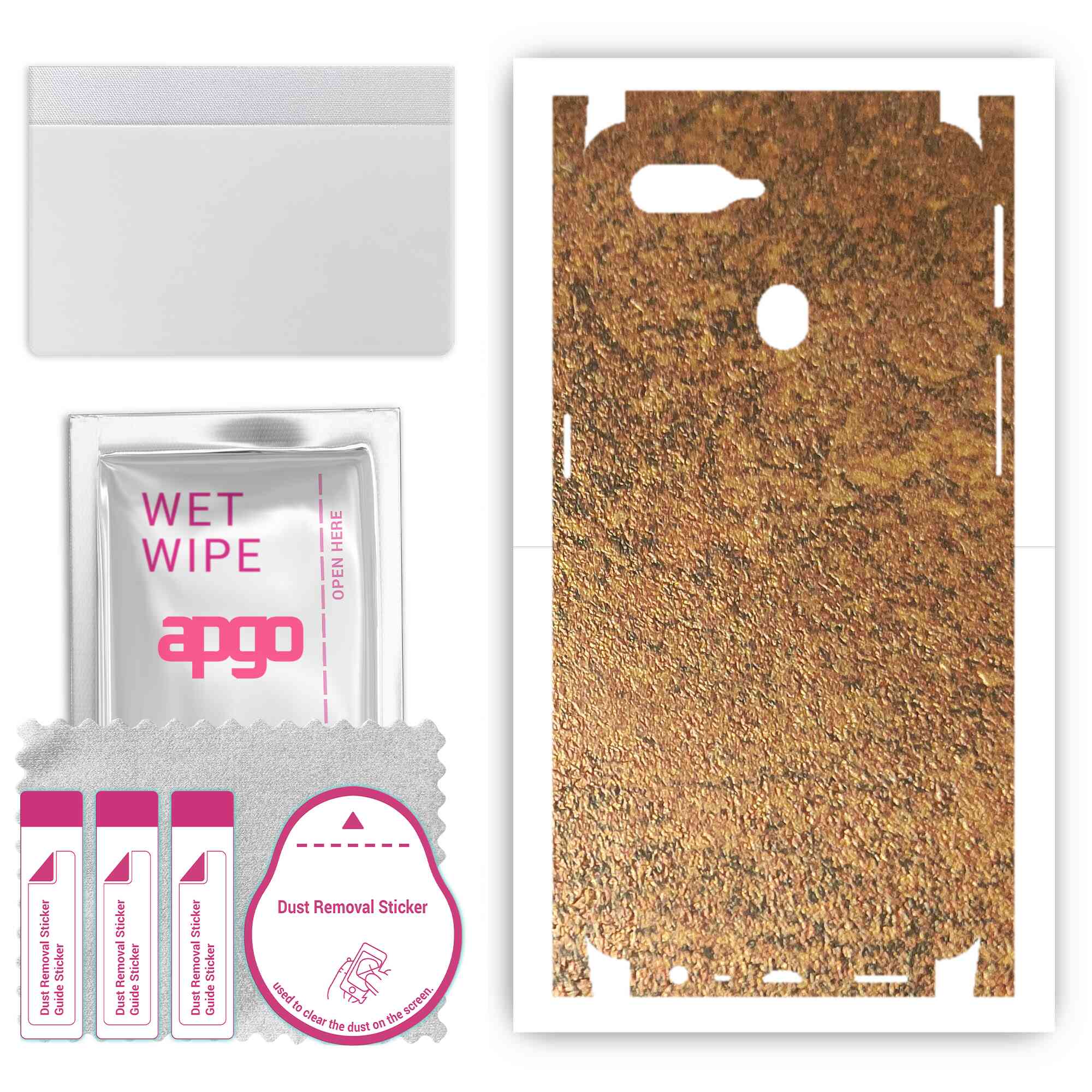 apgo Protective Skin Sticker for the back+sides compatible with Oppo A7, Full Wrap Film, Foil, Vinyl - Pattern Rusty Copper
apgo Protective Skin Sticker for the back+sides compatible with Oppo A7, Full Wrap Film, Foil, Vinyl - Pattern Rusty Copper