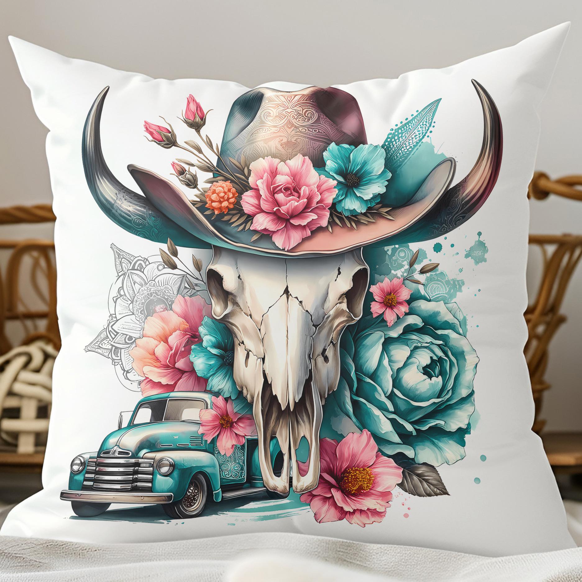 New Western Bull Skull Short Plush Pillow Cover Boho Sofa Pillow Living Room Cushion Cover Premium Durable Quality 45 * 45Cm (excluding pillow core)
New Western Bull Skull Short Plush Pillow Cover Boho Sofa Pillow Living Room Cushion Cover Premium Durable Quality 45 * 45Cm (excluding pillow core)