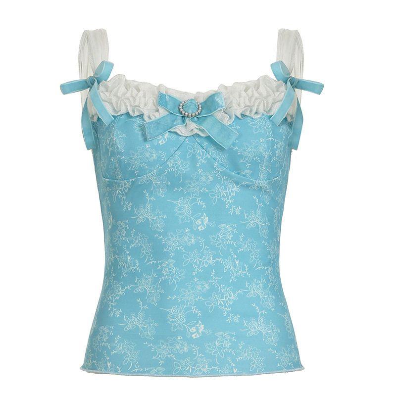 2025Ins Pure Desire Style Sexy Hot Girl Lace Trim Bow Print Waist-Cinching Slimming Backless Camisole for Women Blue S
2025Ins Pure Desire Style Sexy Hot Girl Lace Trim Bow Print Waist-Cinching Slimming Backless Camisole for Women Blue S