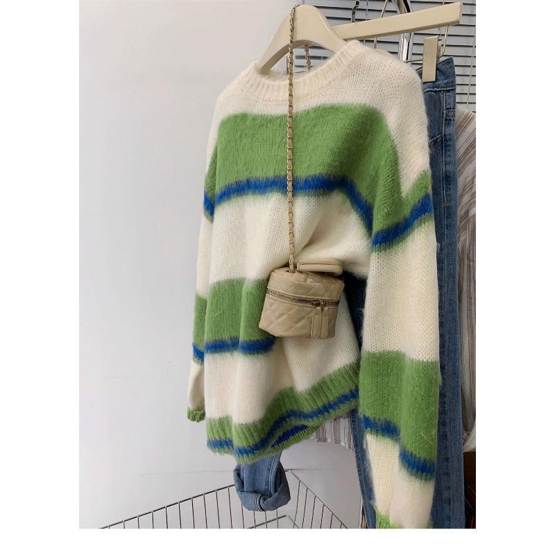 Mink velvet striped medium and long pullover sweater women s autumn, autumn and winter small loose lazy style new XL
Mink velvet striped medium and long pullover sweater women s autumn, autumn and winter small loose lazy style new XL