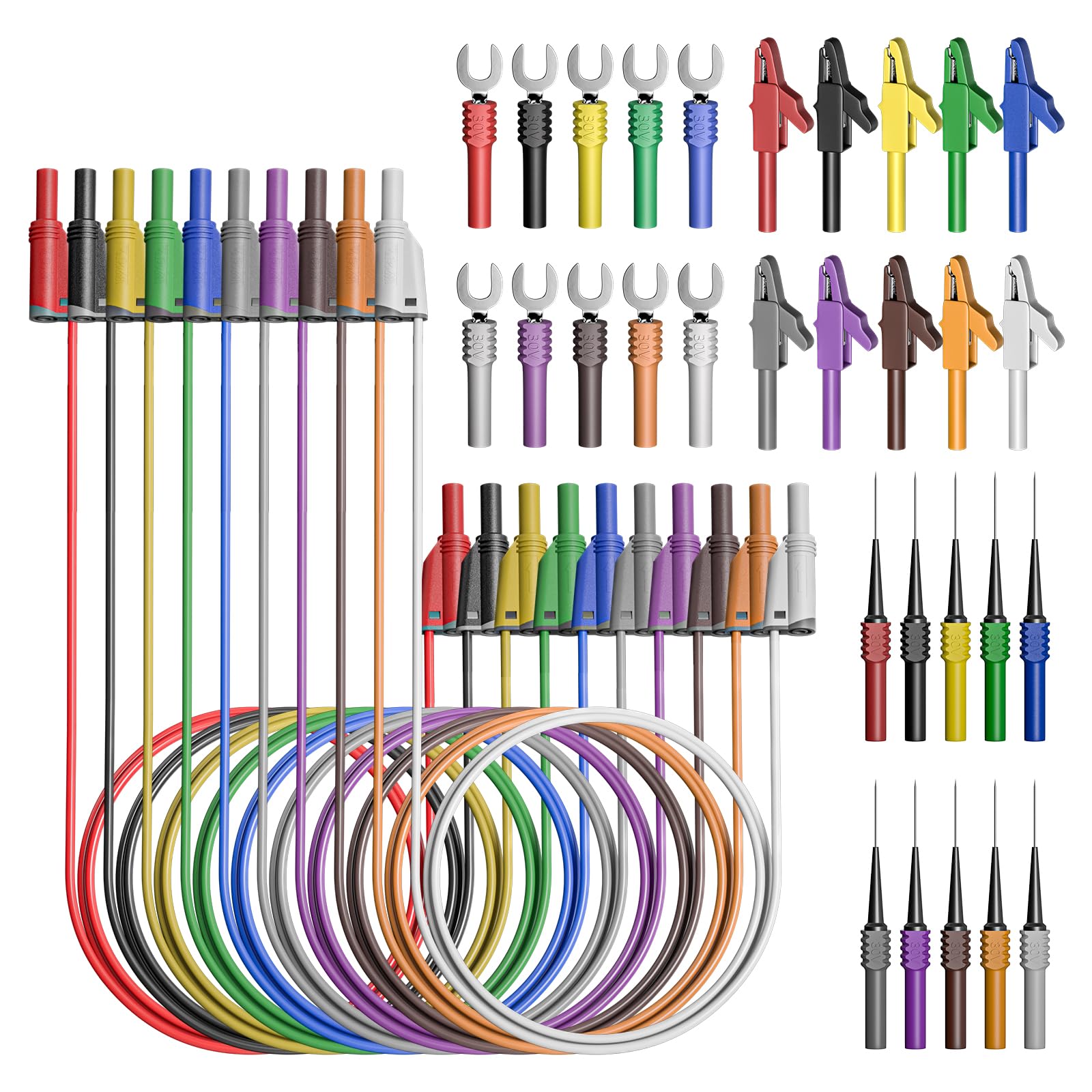 Cleqee Banana Plug Test Lead Accessory Set 4mm Fully Insulated Silicone with Safety Cover Alligator Pins 10 Colors 40 Pieces Set for Electrical
Cleqee Banana Plug Test Lead Accessory Set 4mm Fully Insulated Silicone with Safety Cover Alligator Pins 10 Colors 40 Pieces Set for Electrical