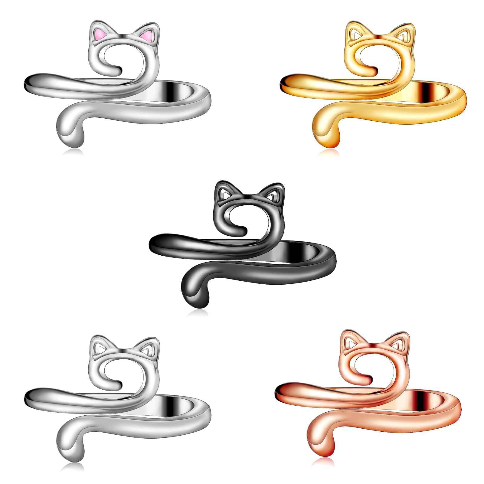 Fenrry 5 шт. Кольцо для вязания крючком, регулируемое натяжение крючком, пряжа, кольцо для пальцев, петли, аксессуары, инструменты