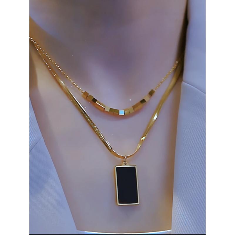 Shifang brand double-layer clavicle chain temperament all-match titanium steel non-fading necklace female accessories
Shifang brand double-layer clavicle chain temperament all-match titanium steel non-fading necklace female accessories